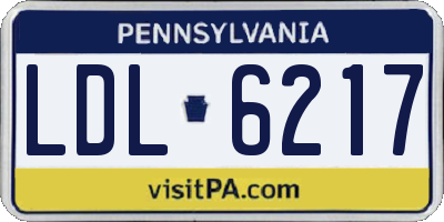 PA license plate LDL6217
