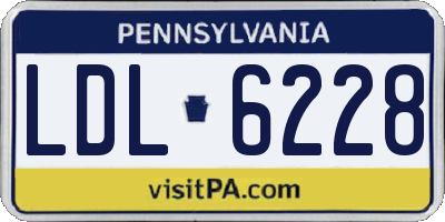 PA license plate LDL6228