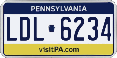 PA license plate LDL6234