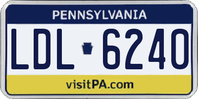 PA license plate LDL6240