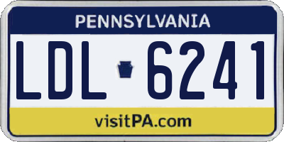 PA license plate LDL6241