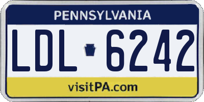 PA license plate LDL6242