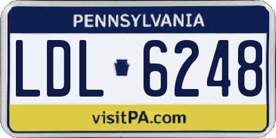 PA license plate LDL6248