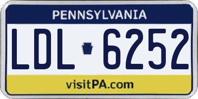 PA license plate LDL6252