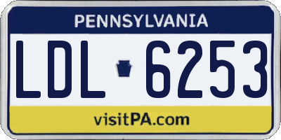 PA license plate LDL6253