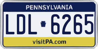 PA license plate LDL6265