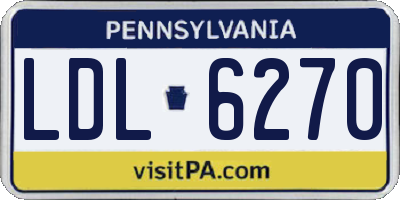 PA license plate LDL6270