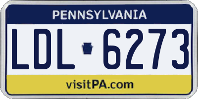 PA license plate LDL6273