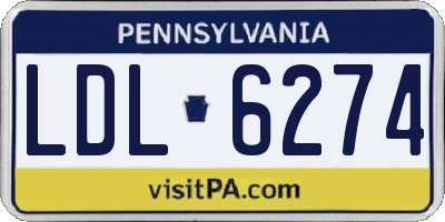 PA license plate LDL6274