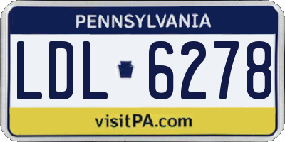 PA license plate LDL6278