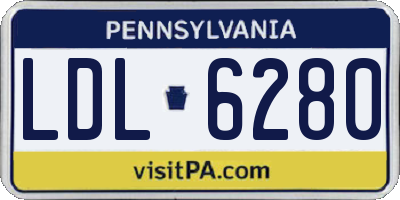PA license plate LDL6280