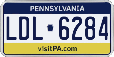 PA license plate LDL6284