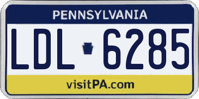 PA license plate LDL6285