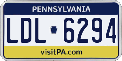 PA license plate LDL6294
