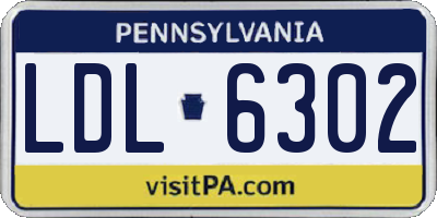 PA license plate LDL6302