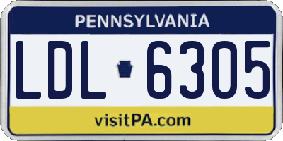 PA license plate LDL6305