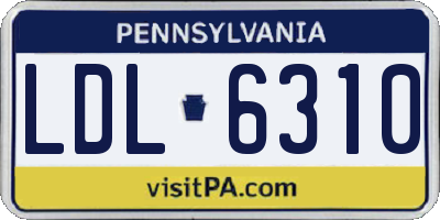 PA license plate LDL6310