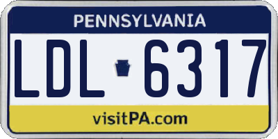 PA license plate LDL6317