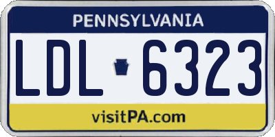 PA license plate LDL6323