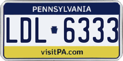 PA license plate LDL6333