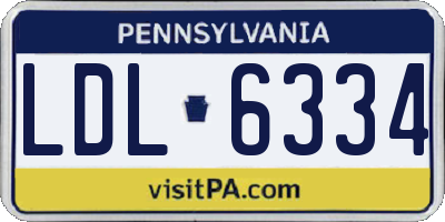 PA license plate LDL6334
