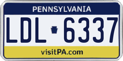 PA license plate LDL6337