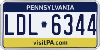 PA license plate LDL6344