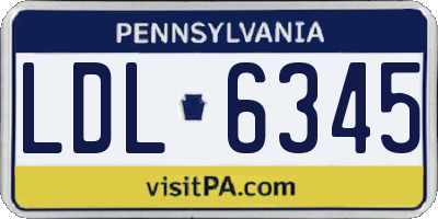 PA license plate LDL6345