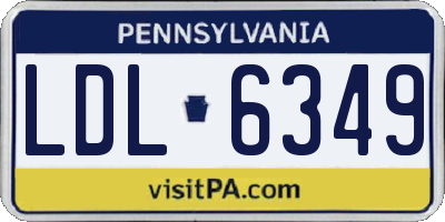 PA license plate LDL6349