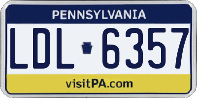 PA license plate LDL6357