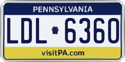 PA license plate LDL6360