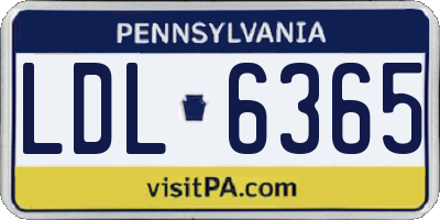 PA license plate LDL6365
