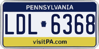 PA license plate LDL6368