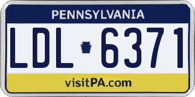 PA license plate LDL6371