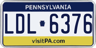 PA license plate LDL6376