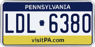 PA license plate LDL6380