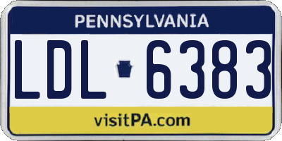 PA license plate LDL6383