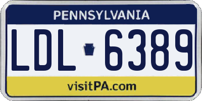 PA license plate LDL6389