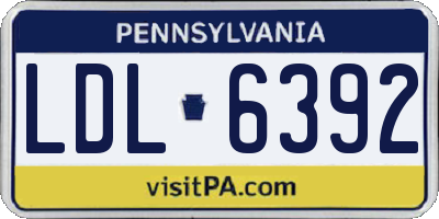 PA license plate LDL6392