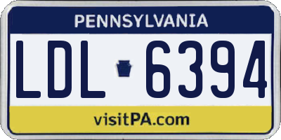 PA license plate LDL6394
