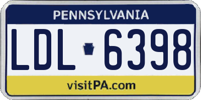 PA license plate LDL6398