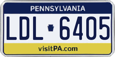 PA license plate LDL6405