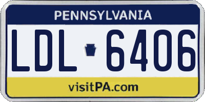 PA license plate LDL6406