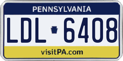 PA license plate LDL6408