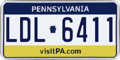 PA license plate LDL6411