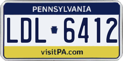 PA license plate LDL6412
