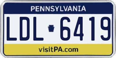 PA license plate LDL6419