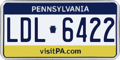 PA license plate LDL6422