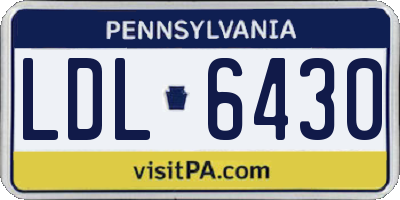 PA license plate LDL6430
