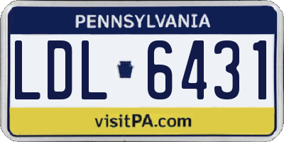 PA license plate LDL6431